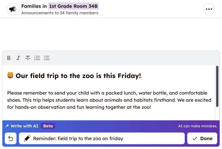 AI writing desktop interface